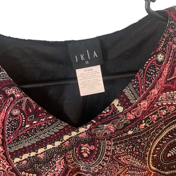 Pre Owned Women’s JKLA II Paisley Print Style Blouse Sz 18/20W Hippie Vibe - Picture 5 of 11